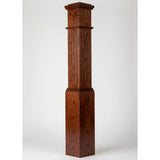 F-4092 7-1/2" x 55" Large Flute Box Newel Post, Brazilian Cherry