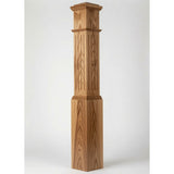 F-4092 7-1/2" x 55" Large Flute Box Newel Post, Hickory