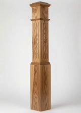 F-4092 Fluted Large Box Newel Post, Hickory
