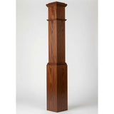 F-4092 7-1/2" x 55" Large Flute Box Newel Post, Mahogany