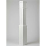 F-4092 7-1/2" x 55" Large Flute Box Newel Post, Primed