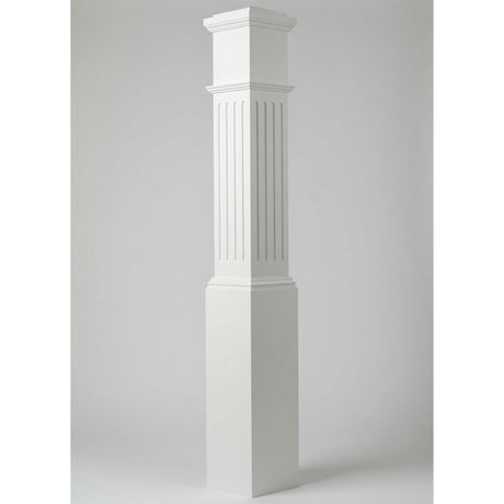 F-4092 7-1/2" x 55" Large Flute Box Newel Post, Primed