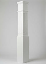 F-4092 Fluted Large Box Newel Post, Primed