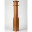 F-4092 7-1/2" x 55" Large Flute Box Newel Post, Red Oak