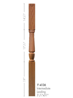 F-4136 Fluted Interchangeable Intermediate Landing Newel Post