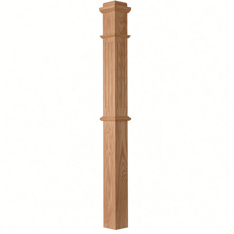 F-4375 4-3/4" x 62" Fluted Box Newel Post, Alder