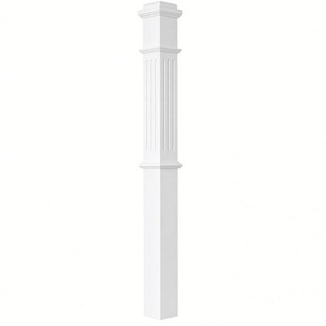 F-4375 4-3/4" x 62" Fluted Box Newel Post, Primed