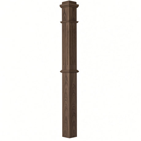 F-4375 4-3/4" x 62" Fluted Box Newel Post, Walnut