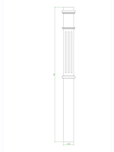F-4375 Box Newel Post, CADD Image