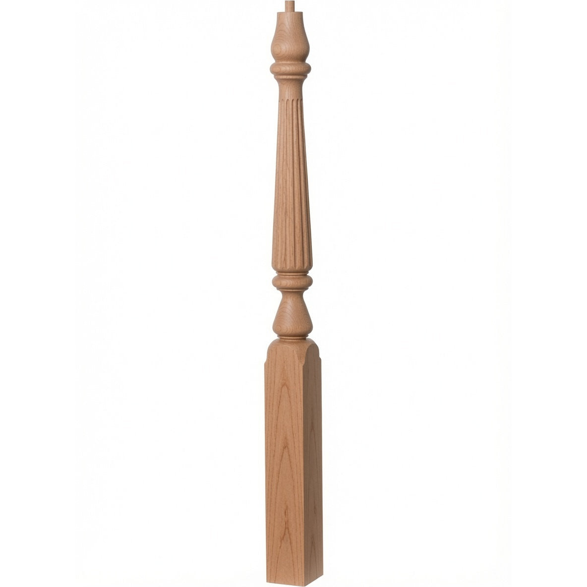 F-4811 (48"), or F-4815 (60") Fluted Ohio Series Newel Post, Alder