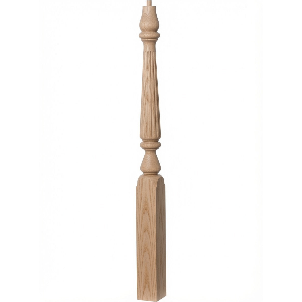 F-4811 (48"), or F-4815 (60") Fluted Ohio Series Newel Post, Ash