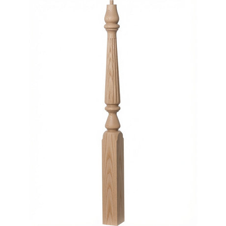 F-4811 (48"), or F-4815 (60") Fluted Ohio Series Newel Post, Ash