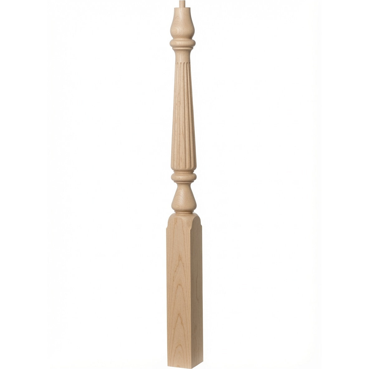 F-4811 (48"), or F-4815 (60") Fluted Ohio Series Newel Post, Birch