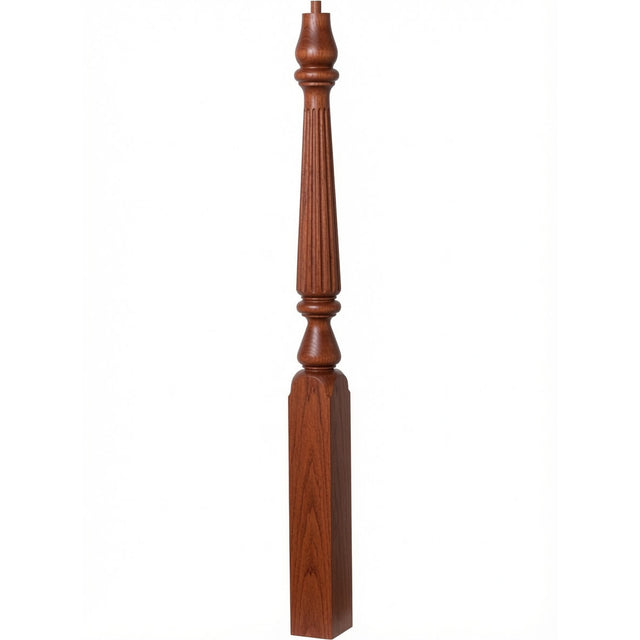 F-4811 (48"), or F-4815 (60") Fluted Ohio Series Newel Post, Brazilian Cherry (Jatoba)