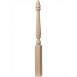 F-4811 (48"), or F-4815 (60") Fluted Ohio Series Newel Post, Hard Maple