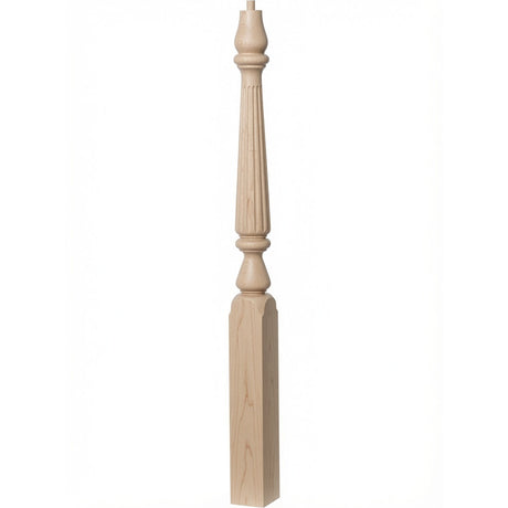 F-4811 (48"), or F-4815 (60") Fluted Ohio Series Newel Post, Hard Maple