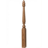 F-4811 (48"), or F-4815 (60") Fluted Ohio Series Newel Post, Hickory