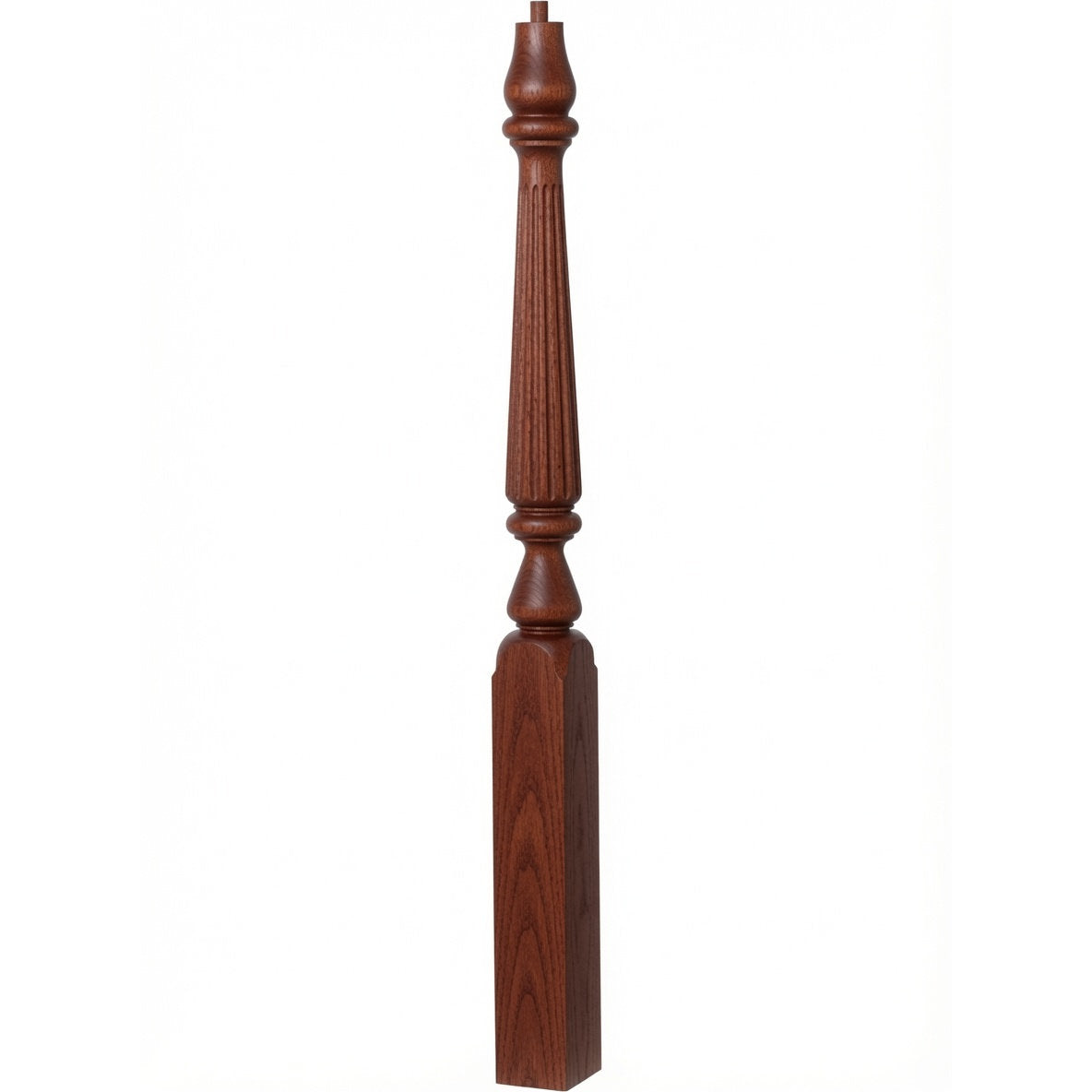 F-4811 (48"), or F-4815 (60") Fluted Ohio Series Newel Post, Mahogany