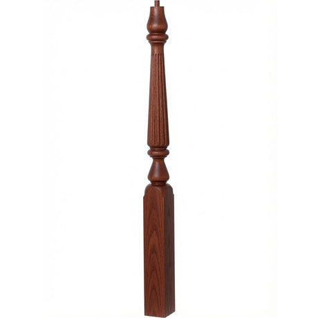 F-4811 (48"), or F-4815 (60") Fluted Ohio Series Newel Post, Mahogany