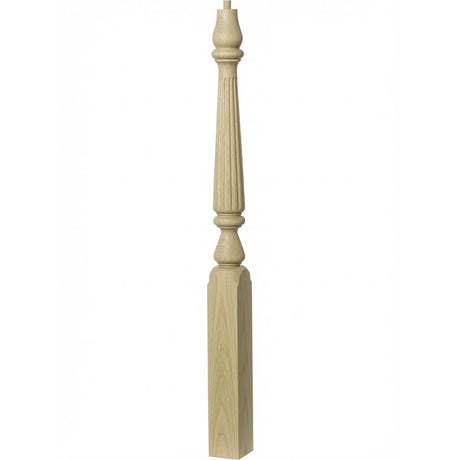 F-4811 (48"), or F-4815 (60") Fluted Ohio Series Newel Post, Poplar