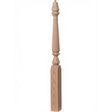 F-4811 (48"), or F-4815 (60") Fluted Ohio Series Newel Post, Red Oak