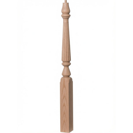 F-4811 (48"), or F-4815 (60") Fluted Ohio Series Newel Post, Red Oak