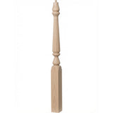 F-4811 (48"), or F-4815 (60") Fluted Ohio Series Newel Post, Soft Maple