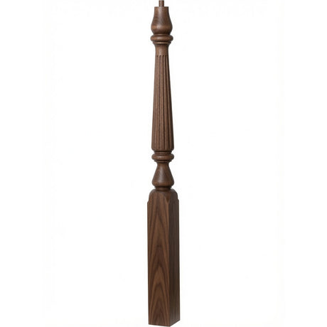 F-4811 (48"), or F-4815 (60") Fluted Ohio Series Newel Post, Walnut