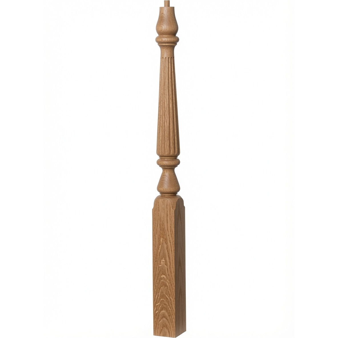 F-4811 (48"), or F-4815 (60") Fluted Ohio Series Newel Post, White Oak