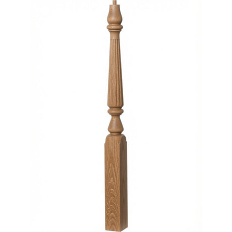 F-4811 (48"), or F-4815 (60") Fluted Ohio Series Newel Post, White Oak
