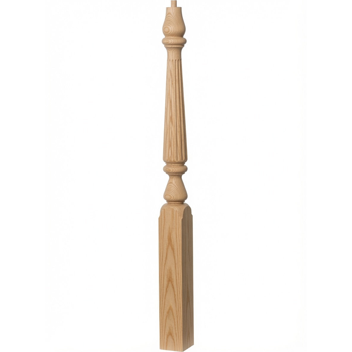 F-4811 (48"), or F-4815 (60") Fluted Ohio Series Newel Post, Yellow Pine