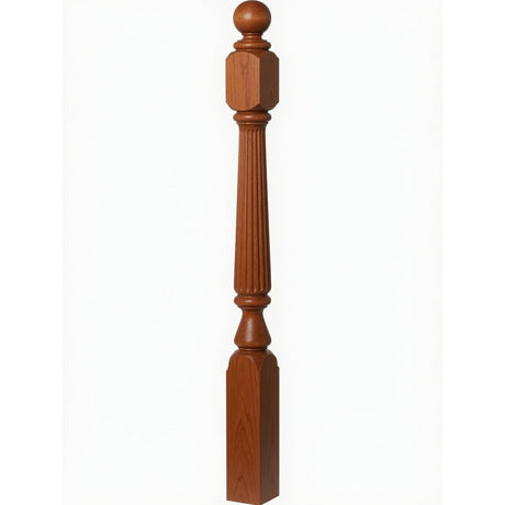 F-4840 (48"), F-4842 (60"), or F-4848 (72") Ohio Ball Top Newel Post, American Cherry