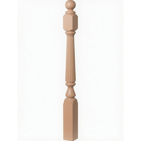 F-4840 (48"), F-4842 (60"), or F-4848 (72") Ohio Ball Top Newel Post, Beech