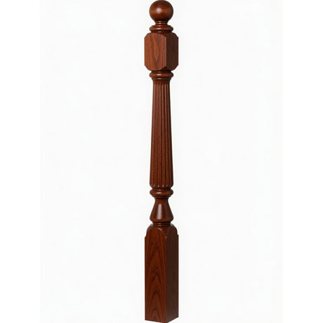 F-4840 (48"), F-4842 (60"), or F-4848 (72") Ohio Ball Top Newel Post, Brazilian Cherry