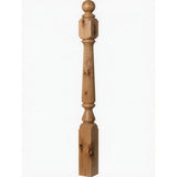F-4840 (48"), F-4842 (60"), or F-4848 (72") Ohio Ball Top Newel Post, Knotty Alder
