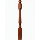 F-4840 (48"), F-4842 (60"), or F-4848 (72") Ohio Ball Top Newel Post, Mahogany