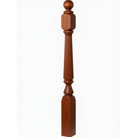 F-4840 (48"), F-4842 (60"), or F-4848 (72") Ohio Ball Top Newel Post, Mahogany