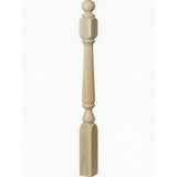 F-4840 (48"), F-4842 (60"), or F-4848 (72") Ohio Ball Top Newel Post, Poplar