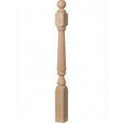 F-4840 (48"), F-4842 (60"), or F-4848 (72") Ohio Ball Top Newel Post, Red Oak