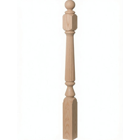 F-4840 (48"), F-4842 (60"), or F-4848 (72") Ohio Ball Top Newel Post, Red Oak