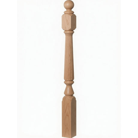 F-4840 (48"), F-4842 (60"), or F-4848 (72") Ohio Ball Top Newel Post, Soft Maple