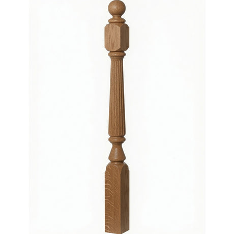 F-4840 (48"), F-4842 (60"), or F-4848 (72") Ohio Ball Top Newel Post, White Oak