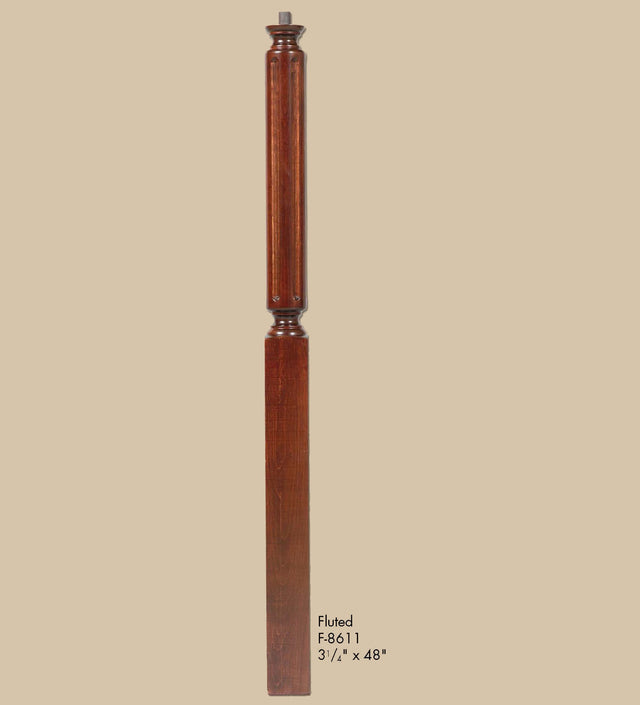 F-8611 48" Fluted Pin Top Newel Post