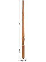 F-2015 31" Fluted Bunker Hill Baluster, Dimensional Information