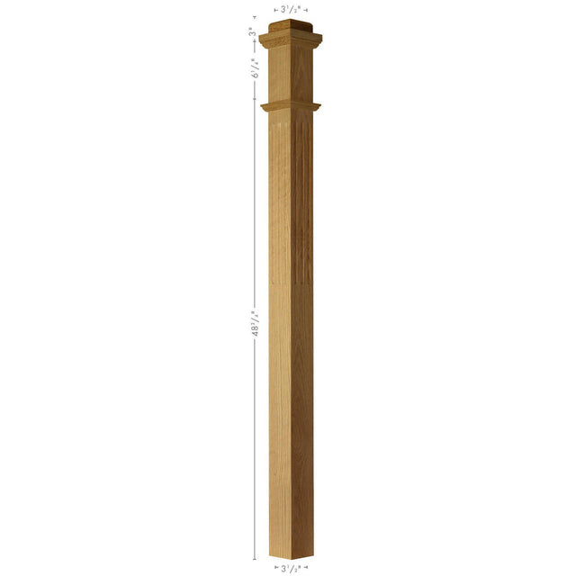 F-4075 Fluted Lock Mitered Box Newel Post