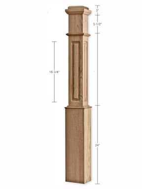 F4091-Raised Panel 55" Box Newel Post