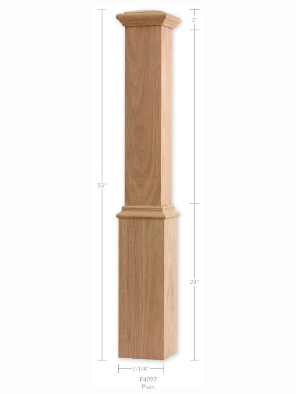F4097-PL Plain Large 7-1/2" Box Newel Post