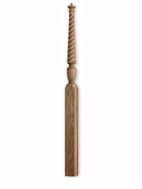 F4418-TW Rope Twist  Pin Top Red Oak Landing Newel Post