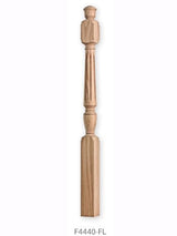 F4440 Fluted Starting Red Oak Newel Post