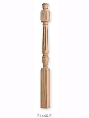 F4440 Fluted Starting Red Oak Newel Post
